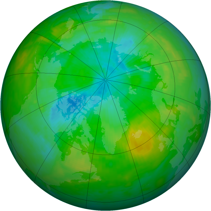 Arctic ozone map for 18 August 1982